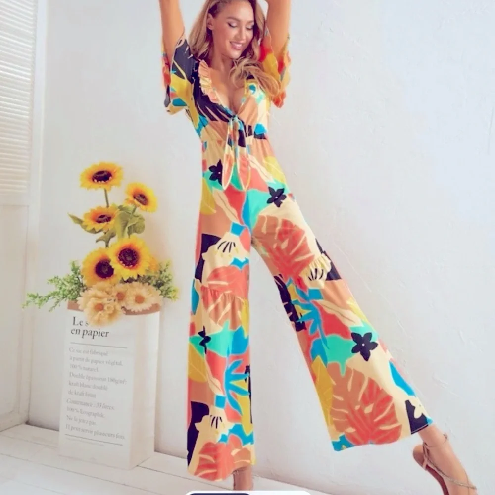 BOHO Chic Floral Multicolor Jumpsuit